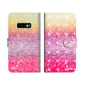 Pikkukuva 1 / 2: Samsung Galaxy S10e vaalea piste koriste nahkainen flip Suojakotelo - Glitteri Elementtejä Multicolor