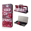 Pikkukuva 1 / 2: Huawei P30 Pro risti pintainen nahkainen flip suojakotelo - Keep Calm ja Sparkle Multicolor