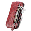 Pikkukuva 6 / 6: Vertical Flip Phone Suojakotelo With Zipper For Motorola Moto E32s / E32 / G22 - Punainen Red