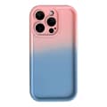 Miniatyrbillede 1 af 2: iPhone 15 Pro Max Soft Silicone Phone Case Gradient Color Scratch-resistant Phone Cover - Lyserød Blå Multicolor