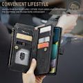 Miniatyrbillede 2 af 2: CaseMe Samsung Galaxy A51 etui med lynlås og pung - Sort Black