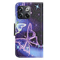 Miniatyrbillede 2 af 2: Wonderland OnePlus Ace Pro / 10t Flip Etui - Sparkling Sommerfugle Purple