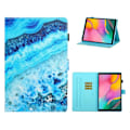Pikkukuva 1 / 2: Samsung Galaxy Tab A 10.1 (2019) kuvioitu nahkainen kääntölaukku - Meriaalto Blue
