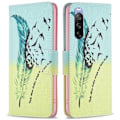 Miniatyrbillede 1 af 2: Wonderland Sony Xperia 10 III flip etui - Fjer Green