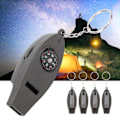 Miniatyrbild 6 av 8: 4-i-1 Multifunktionell Visselpipa med Förstoringsglas Kompass Termometer, Bärbar Överlevnadsverktyg för Utomhus, Kompakt Design för Nödsituationer