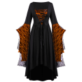 Miniatyrbild 4 av 5: Vuxen Punk Gothic Häxa Karneval Cosplay Kostym Häxa Vampyr Festklänning Halloween Light Gray 2XL