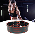 Miniatyrbild 5 av 8: Rött Läder Powerlifting Viktlyftningsbälte, Justerbart Midjebälte för Bodybuilding Fitness Träning, Skivstångsstöd, Hållbart Lädermaterial