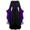 Miniatyrbild 5 av 5: Vuxen Punk Gothic Häxa Karneval Cosplay Kostym Häxa Vampyr Festklänning Halloween Purple Theme L