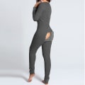Miniatyrbild 4 av 6: Lingerie Jumpsuit med Bakficka för Kvinnor Onesie Pyjamas Bakåtknappad Bodycon Nattkläder Vuxna Onesies Combinaison Pyjama Femme The lips S