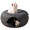 Miniatyrbild 1 av 3: 1 Stk Husdjurstunnel Donut Kattsäng (Mörkgrå) Dark Gray M