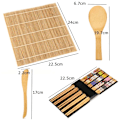 Miniatyrbild 2 av 8: Bambus Sushi Maker-set med Rullmatta, Kniv, Sked & Stickor för Hembruk, Lätt att Göra Perfekta Sushirullar, Miljövänligt Hållbart Set