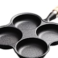 Miniatyrbild 3 av 8: Gjutjärnspanna för ägg, 4 koppar, anti-klibb, non-stick, för induktion och gasspis, jämn värmefördelning, enkel rengöring