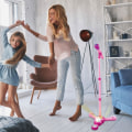 Miniatyrbild 2 av 4: Barnmikrofonset, Leksak med Musik och Färgglada Ljus, Justerbar Höjd Mikrofon med Stativ, Karaoke Leksakspresent för Pojkar, Flickor, T Pink Single Mark