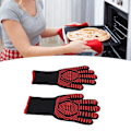 Miniatyrbild 4 av 8: 2-pack Grillhandskar med Separata Fingrar, 500°C Värmebeständiga Ugnshandskar, Tvättsbart Silikon & Polyestermaterial, Hållbara för Grillskydd