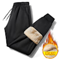 Miniatyrbild 1 av 4: Lamb Ull Fleece Byxor Herrar Vinter Nya Casual Byxor Ungdom Slim-fit Fleecefodrade Tjockade Fot-tå Byxor black1 7XL