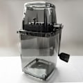 Miniatyrbild 7 av 8: Bärbar Handvevad Iskrossare 1.25L Manuell Shaved Ice Chopper för Hem, Utomhuscamping, Transparent Svart