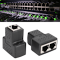 Miniatyrbild 4 av 8: 2-vägs RJ45 Ethernet-delare 1 till 2 vägar Ethernet-switch för router TV-box dator videokamera, 2-pack RJ45 Ethernet-förlängare