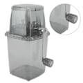 Miniatyrbild 8 av 8: Bärbar Handvevad Iskrossare 1.25L Manuell Shaved Ice Chopper för Hem, Utomhuscamping, Transparent Svart