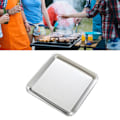 Miniatyrbild 6 av 8: Serveringsfat i rostfritt stål, fyrkantig, silverfärgad, för grillning, hem och utomhusfester