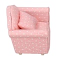Miniatyrbild 2 av 8: 1:12 Skalig Dockhus Mini-Soffa Högkvalitativ Simulerad Fåtölj Rosa Vit Polka Dots Möbler för 1:12 Dockhus Dekoration