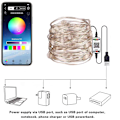 Miniatyrbild 2 av 5: 5m/10m/20m USB-drivna Julgransljus med Smart Bluetooth App Fjärrkontroll Heminredning Sagoslinga 20M