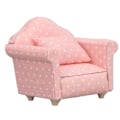 Miniatyrbild 1 av 8: 1:12 Skalig Dockhus Mini-Soffa Högkvalitativ Simulerad Fåtölj Rosa Vit Polka Dots Möbler för 1:12 Dockhus Dekoration