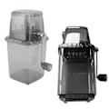 Miniatyrbild 6 av 8: Bärbar Handvevad Iskrossare 1.25L Manuell Shaved Ice Chopper för Hem, Utomhuscamping, Transparent Svart