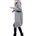 Miniatyrbild 3 av 5: Dam Hoodie Sweatshirt Jacka med Blixtlås, Lång, Plus Size Black XL