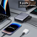 Miniatyrbild 7 av 8: 8-Port USB C Laddningsstation 235W PD65W Snabb Bordsladdare för MacBook 100-240V Multi-Port USB-laddare