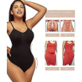Miniatyrbild 2 av 4: Ultra Bekväm Kroppsshaper, Kvinnors Formgivande Bodysuit Magkontroll Shapewear Sömlös Kroppsshaper Tanga Justerbara Remmar, Botao XL
