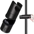 Mat sort, 1-delt bruseholder, sort universal bruseholder til 18-25 mm solid ABS bruserstang, fortykker og bruserbeslag
