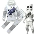 Barn Gutter Jenter Marshmello DJ LED Mask Hettegenser Cosplay Kostyme Fest Fa H 150 9-10 År