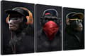 Display Monkeys Canvas Väggkonsttryck Canvasmålningar för Vardagsrum Modern Heminredning 30x50cm 3 Delar Endast Canvas