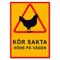Miniatyrbild 1 av 2: Kör långsamt höns på vägen - Skylt/Varningsskylt - Trafikskylt - Välj variant MultiColor A3 1-pack A3 1-Pack
