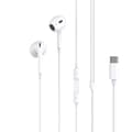 USB C In-Ear-hörlurar med mikrofon, trådbundna hörlurar för Samsung Android-telefon Vit