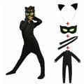Cosplay Kat Sort Børn Bodysuit Sort Kat Halloween Sæt W, XL XL
