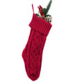 Julstrumpa 1-pack, 45 cm stor kabelstickad strumpa (röd), röd, 1 st Red 1 Pcs