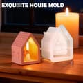 Miniatyrbild 2 av 7: 2 stycken silikonformar för ljushållare, husformade silikonformar, 3D-silikonform hus för jul, vit