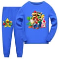 Super Mario Kostym Vår och Höst Barn Hemkläder Pyjamas Set Mörkblå U, Mörkblå, Storlek 140cm dark blue 140cm