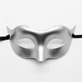 Halloween halvmask för maskerad, slät och blank - Silver Silver