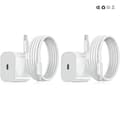 Laddare - Snabbladdare 20W USB-C Adapter + Kabel 2m Vit 2-pack USB-C 2-pack USB-C