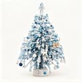 Mini bord-DIY Perlejuletre Håndverkssett med Lys, Snødekt Vintertre Snowy winter tree