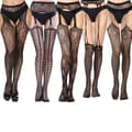 5-pakning Fishnet Strømper med Høy Midje Strømpebukser Lårhøye, Kombinasjon 2 combination 2