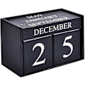 Miniatyrbillede 1 af 5: Træblok Kalender - Evig Blok Måned Dato Display Hjem Kontor Dekoration (sort) (shikai)-yuhao