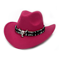 Miniatyrbillede 1 af 5: Mode Cowboyhat til Mænd og Kvinder med Kohovedbånd - Bredskygget Hat