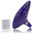 Miniatyrbilde 1 av 4: 12-hulls Ocarina Alto C Keramisk Sangbok Halsstreng Veske