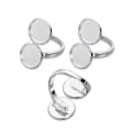 Miniatyrbillede 1 af 5: 10 stk Ringbase Blanke Bezel Justerbar Kobberpude Cabochon Base Flad Rund Fingerringe Komponenter Til Smykkefremstilling Fund