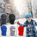 Miniatyrbilde 5 av 5: Vinterlue for barn, full ansiktsmaske, vindtett polarfleece halsvarmer for gutter og jenter Red