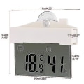 Miniatyrbilde 2 av 5: Digital Klok Termometer Hygrometer LCD Selvklebende Med Sugkopp Klokker Vindu Vegg