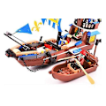 Miniatyrbild 2 av 4: Piraternas Kungliga Krigsfartyg Skepp Kanon Byggsten Leksak